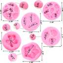 ZiXiang Flamingo Tropical Leaf Silicone Mold Plumeria Hibiscus Flower Fondant Molds Birds Pineapple Chocolate Molds For Cupcake Cake Topper Decorating Candy Gum Paste Set Of 6