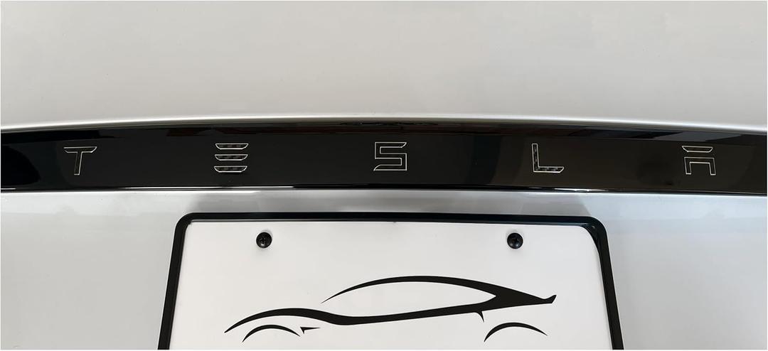 Liftgate Applique Wrap for Tesla Model X (2023 to Current), Standard Wrap, 2-pc Set (Carbon Fiber Black)