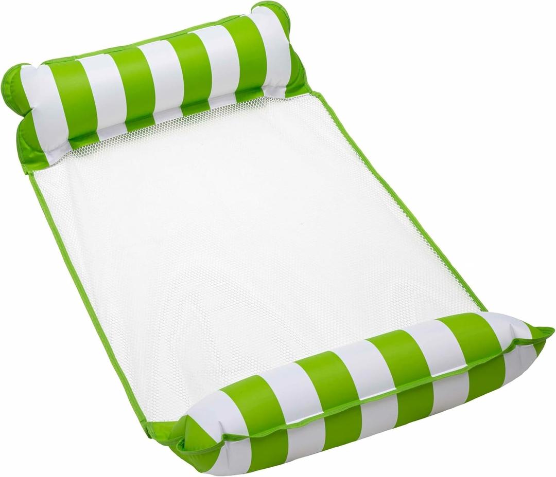 Aqua 4-in-1 Monterey Hammock Pool Float & Water Hammocks, 1-2-3-4 Multipacks  Multiple Colors/Styles  for Adults and Kids Floating (Lime Green - Hammock)