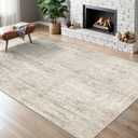 Valenrug Washable Rug 5x7 - Stain Resistant 5x7 Area Rugs for Living Room, Non Slip Backing Printed Rugs for Bedroom, Folable Machine Washable Area Rug(Beige,5'x7')