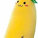 zhidiloveyou Banana Plush Pillow Stuffed Banana Plushie Cute Fruit Toy for Kids, 13.7 inch