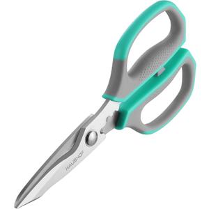 HAUSHOF Kitchen Scissors for Food, Heavy Duty Kitchen Shears, Sharp Stainless Steel Shears with Soft Grip, U-Groove Design, 8-1/4" Food Scissors for Meat, Vegetables, Fine Bones