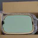 CEROELDA Small Bathroom Trash Can with Lid Soft Close-5L/1.3 Gal Slim Garbage Can-Metal Step Wastebasket-Rectangle Narrow Waste Bin for Office, Bedroom, Toilet, Live Room-Green