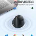 TECKNET Mini Vertical Wireless Mouse, Ergonomic Mouse for Small Hands, 4800DPI, 5 Adjustable DPI Levels, 6 Buttons, 2.4GHz Silent Optical Wireless Mouse for Laptop, Computers, PCs, Macs