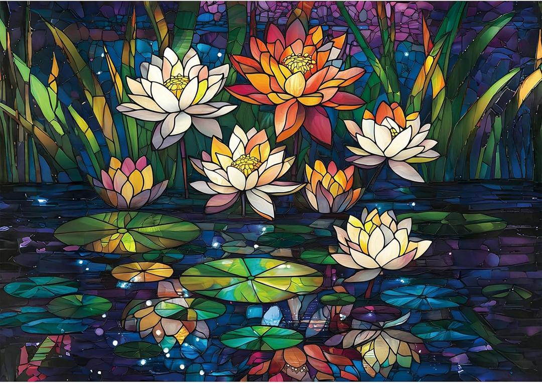 2000 Piece Puzzle for Adults,Challenging Mysterious Mosaic Flowers Puzzle - Intricate Floral Design,Recycled Paper,Sturdy Glossy Pieces,Perfect for Relaxing,Mindful Play & Game Night(39 x 28 in)