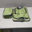 BAGAIL 4 Set/6 Set/8 Set Compression Packing Cubes Travel Accessories Expandable Packing Organizers (Cloth Pattern, 4-Matcha Green)