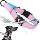 Airtag Dog Collar with Martingale Design, IP68 Waterproof Air Tag Collar Holder, Adjustable Reflective Soft Padded Nylon Dog Collar for Large Medium Small Dogs (M(14"-17.3"), pink)