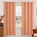 LAMIT Terracotta 72 Inch Privacy Linen Curtains 2 Panels Set for Living Room, Light Filtering Curtains Thermal Gromment Panels for Living Room/Front Door/Patio Door, W52 x L72