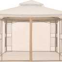 MASTERCANOPY Patio Gazebo Mosquito Netting Screen Walls ONLY (10x10, Beige)