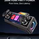 Karaoke Machine for Adults - with Lyrics Display and Screen, Professional Karaoke System, 2 Wireless Mics, 200W Peak Power, Free Karaoke App, Portable Karaoke Speaker for Home Party and Any Occasion