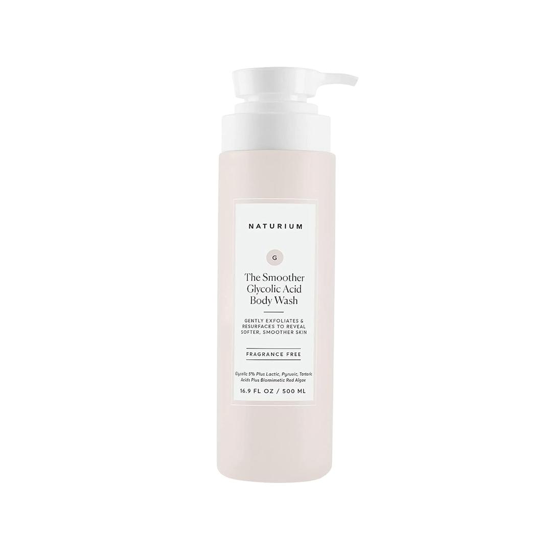 Naturium The Smoother Glycolic Acid Exfoliating Body Wash, Soft & Smoothing Cleanser, 16.9 oz