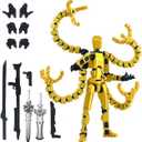T13 Already Assembled Action Figure Accessories,T13 Multi-Jointed Movable,for Collectors Desktop Decorations t-13 Movability 3D Printed Toys (Yellow, 5.5inch)