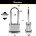 Master Lock M5XDLJ Magnum Heavy Duty Padlock with Key, 1 Pack