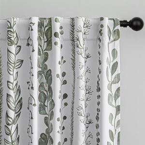 MEETSKY Sage Green Blackout Curtains 72 Inches Long 2 Panels Boho Curtains for Living Room Thermal Insulated Privacy Protection Rod Pocket Drapes for Bedroom, Leaf Print Window Treatment, 50" Wide
