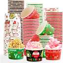 120 Pcs Ugly Sweater Ice Cream Cups 12 oz Disposable Ugly Sweater Paper Dessert Snack Bowls Tacky Sweaters Food Yogurt Cup for Hot Cold Food Soup Candies New Year Winter Holiday Party Supplies