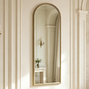 Arched Full Length Mirror,16x47" Gold Dressing Floor Long Full Body Mirror
Arch Brass Vintage Beads Vanity Standing Mirror for Washroom, Living Room, Entryway, Bathroom, Fireplace