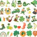 SANNIX 60Pcs St. Patrick's Day Pins, St. Patrick's Day Lapel Pins Green Shamrock Enamel Pin Brooches Assorted Coins Beer Hat Beard Badge Buttons for Irish Souvenir Gift and Backpacks Clothes
