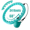 34 Knots Weighted Workout Hoop Plus Size, Smart Waist Exercise Ring for Adults Weight Loss,Mint