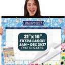 bloom daily planners Desk Calendar 2027 (January - December 2027) - 21” x 16” Large Wall Calendar- XL Desktop & Hanging Monthly Planner with Stickers for Home or Office - Holiday Icons