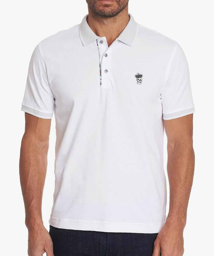 Robert Graham Men's Lucifer Short Sleeve Knit Cotton Polo Shirt, 3XL