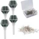 Arlai Box of 3 Bride Wedding Flower Bouquet Holder Foam Floral Handle Bouquet Holder Large for Bride Faux Flowers, Handheld Flowers Decoration with 100 Pieces Flower Bouquet Pins