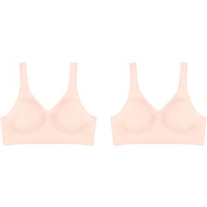 Hanes Women's Wireless Bra, Smooth Comfort Full-Coverage T-Shirt Bra for Women, Single Or 2-Pack (Medium)