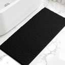 SUBRTEX Bathroom Rugs, 24" x 60" Chenille Bath Rug Soft Short Plush Bath Mat Soft Shower Mat Water Absorbent Shower Mat Quick Dry Machine Washable, Black