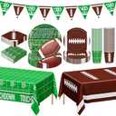 QZYL Football Party Decorations Serve 24, 99 Pcs Football Party Supplies, Disposable Football Dinner Plates Football Dessert Plates Napkins Cups Tablecloth Banner for Game Day Party Favors Decor