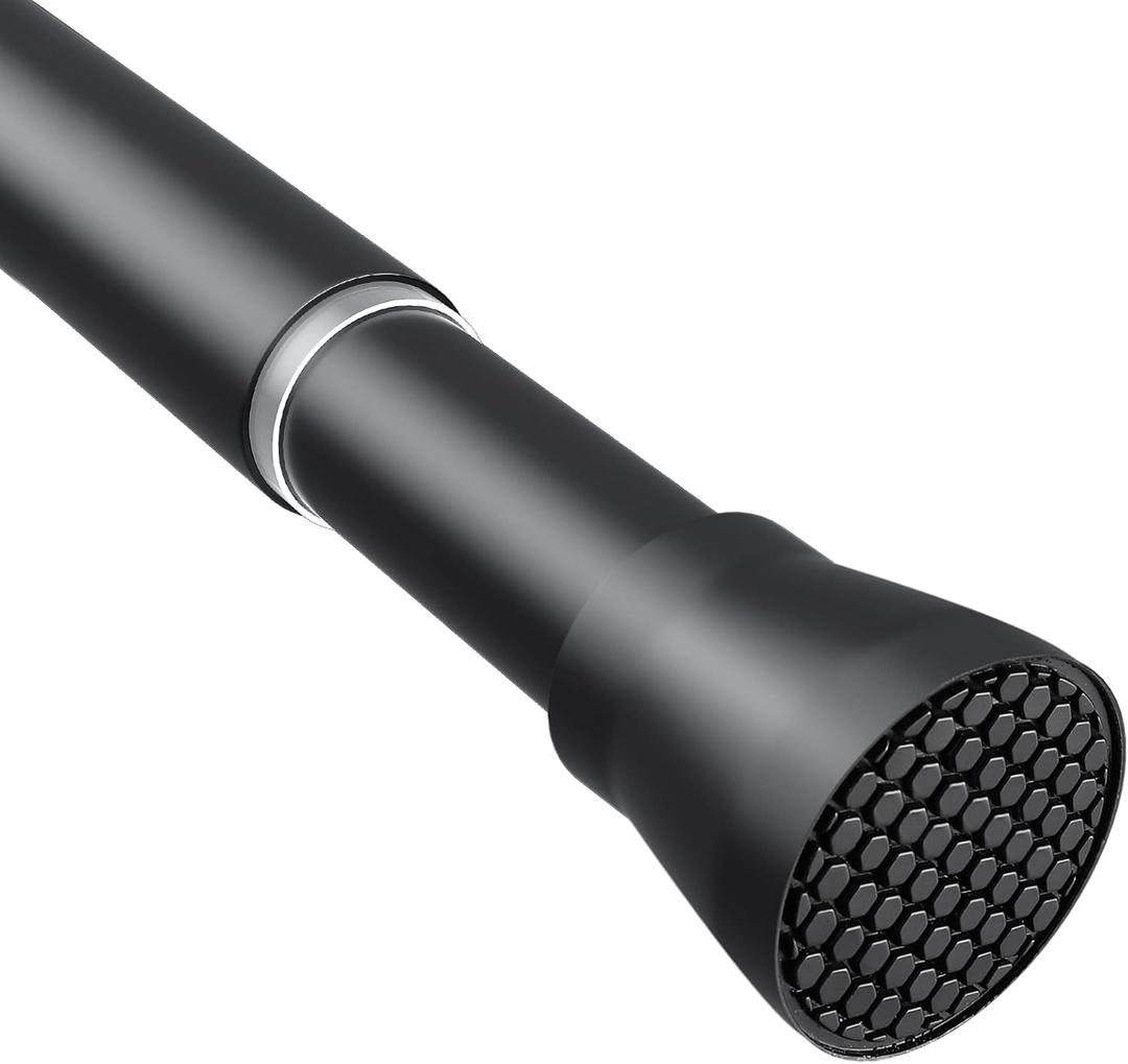 Tension Curtain Rod Black Tension Rod 28 To 48 Inch Spring Curtain Rod Non Slip Tension Rods 1pcs For Windows No Drilling Adjustable Tension Rods of Curtain Window Closet Kitchen Wardrobe