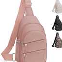 Tuwubi Crossbody Bags for Women, Sling Bag for Men, Small Hiking Backpack Anti Theft Lightweight for Outdoors Travel (L, Pink)