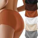 AIVEITE Womens Underwear Full Coverage No Show High Waisted Seamless Ladies Panties, 6 Color Pack, Large