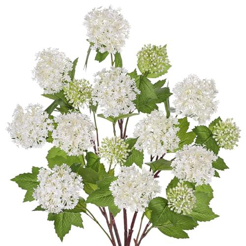 DILATATA Faux Hydrangea Flowers 24" White Artificial Hydrangea Spray with 3 Flower Heads, 5 Per Bag.Faux Hydrangeas Plastic Flowers Fake Hydrangeas for Indoor Outdoor Wedding Table Centerpieces Decor