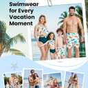 PATPAT Family Matching Swimsuits Two Piece Hawaiian Tropical Beach Bikini and Swim Trunks Set Mommy and Me Bathing Suits (Black Leaves)