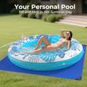 Inflatable Tanning Pool Lounger Float with Protection Tarp, 75" x 75" Pool Floats Adult with Pillow, 6 in 1 Suntan Tub Raft Floatie, Sunbathing Water Lounge Blow Up Pool Kids Ball Pit Party Gifts