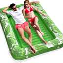 Inflatable Tanning Pool Lounger Float - Jasonwell 4 in 1 Sun Tan Tub Sunbathing Pool Lounge Raft Floatie Toys Water Filled Tanning Bed Mat Pad for Adult Blow Up Kiddie Pool Kids Ball Pit Pool (X-Large, Green)