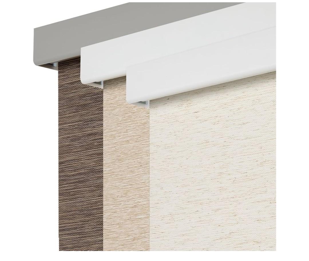 Persilux Free-Stop Cordless 100% Blackout Roller Window Shades for Home, Natural Woven Fabric UV Protection Privacy Roller Shades for Windows, Sliding Glass Doors, Bedroom, Patios Khaki