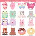 36 Pack Valentines Day Cards for Kids School  Adorable Die-Cut Animal & Food Classroom Valentines with Pink Envelopes & Stickers, 9 Cute Designs for Boys, Girls & Teachers