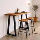 36Inch Metal Bar Table Legs, Heavy Duty Black Desk Legs, Set of 2