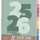 3 x Rileys Academic Planner 2025-2026, Daily, Weekly & Monthly Planner, July 2025 - June 2026, Student Notes Pages, Twin-Wire Binding, Weekly Agenda for School & Work (8 x 6-Inches, Green, Chunky)