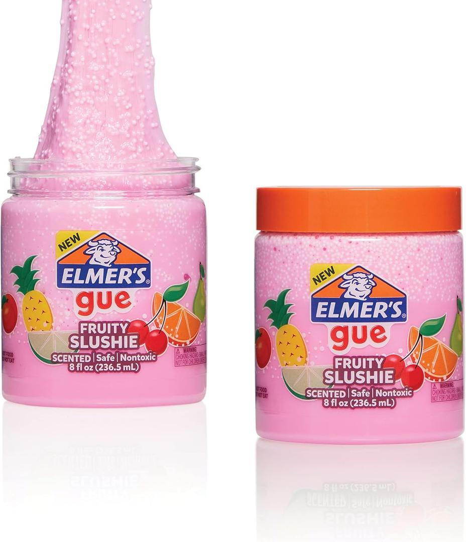 Elmer's Gue Pre Made Slime, Fruity Slushie Crunchy Slime, Scented, 2 Count