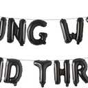 Young Wild and Three Balloon Banner Decorations for Boy & Girl's 3rd Birthday - Black