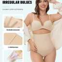 Thong Shapewear for Women Tummy Control High Waisted Body Shaper Underwear Seamless Shaping Panties (Large)