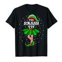Xmas Family Matching Women Girls Mom The Sassy Elf Christmas T-Shirt, XL