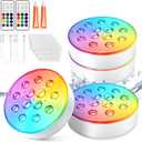LOFTEK Pool Lights, Rechargeable Submersible LED Lights with Remote, IP68 Waterproof, 16 Colors Underwater Pool Light for Above Ground Inground Pool, Hot Tub, Shower, Bathub, Party, Vase, 4 Packs