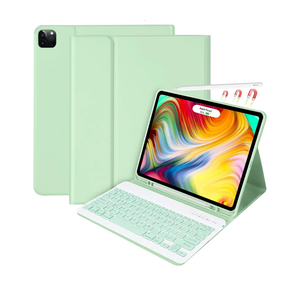 iPad Pro 12.9 inch Case with Keyboard for iPad 12.9-inch 4th/5th/3rd Generation 2020/2021/2018 with Smart Magic Wireless Keyboard - Bulit-in Pencil Holder - Auto Sleep/Wake Function, Green