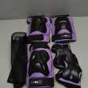 Skating Protective Gear Knee and Elbow Pads Wrist Guards for Roller Skating Skateboarding, Skate Pads Adult Knee Pads (Adult (14+ years), Purple)
