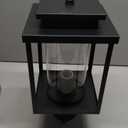 Dusk to Dawn Outdoor Post Light Hardwired, Black Lamp Post Lights with Pier Mount Base, Waterproof Exterior Lamp Post Lantern with Clear Class, Pole Light for Garden Yard Patio Pathway, 7.1 inch, Clear Glass