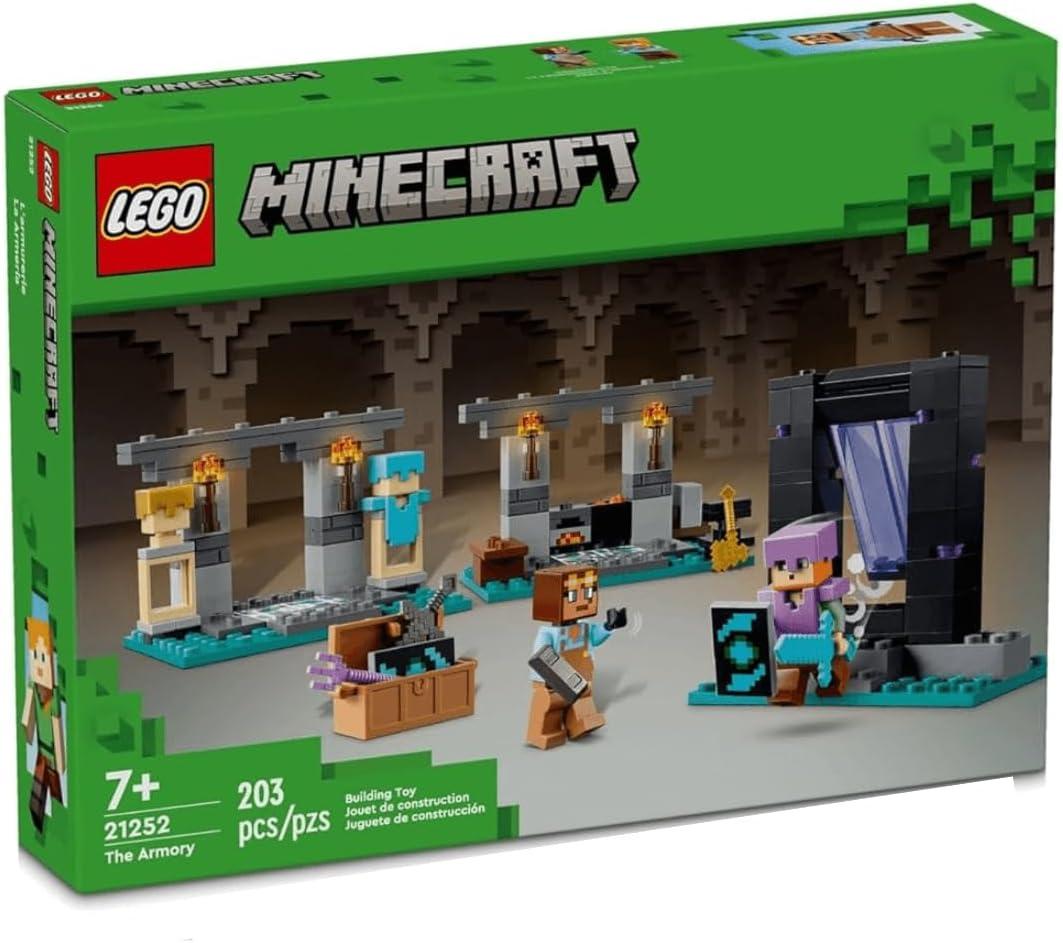 LEGO Minecraft The Armory Building Set, Includes Popular Minecraft Figures Alex and Armorsmith, Action Toy for Gamers and Kids, Gift for Boys and Girls 7 Years Old and Up, 21252