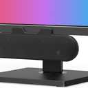 Computer Speakers for Desktop PC Monitor, External Speakers for Laptop, USB-Powered, Plug-n-Play, Wired, Clip-On, Small Computer Soundbar for PC, with Loud Sound, Rich Bass, G-Sensor, USB-C Adapter