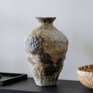 Large Rusty Ceramic Vase, Pottery Farmhouse Flower Vase for Centerpieces, Wabi Sabi Decorative Vase for Table, Living Room, Bedroom, Bathroom, Size: Large, 
Product Dimensions	7.1"L x 7.1"W x 11.2"H